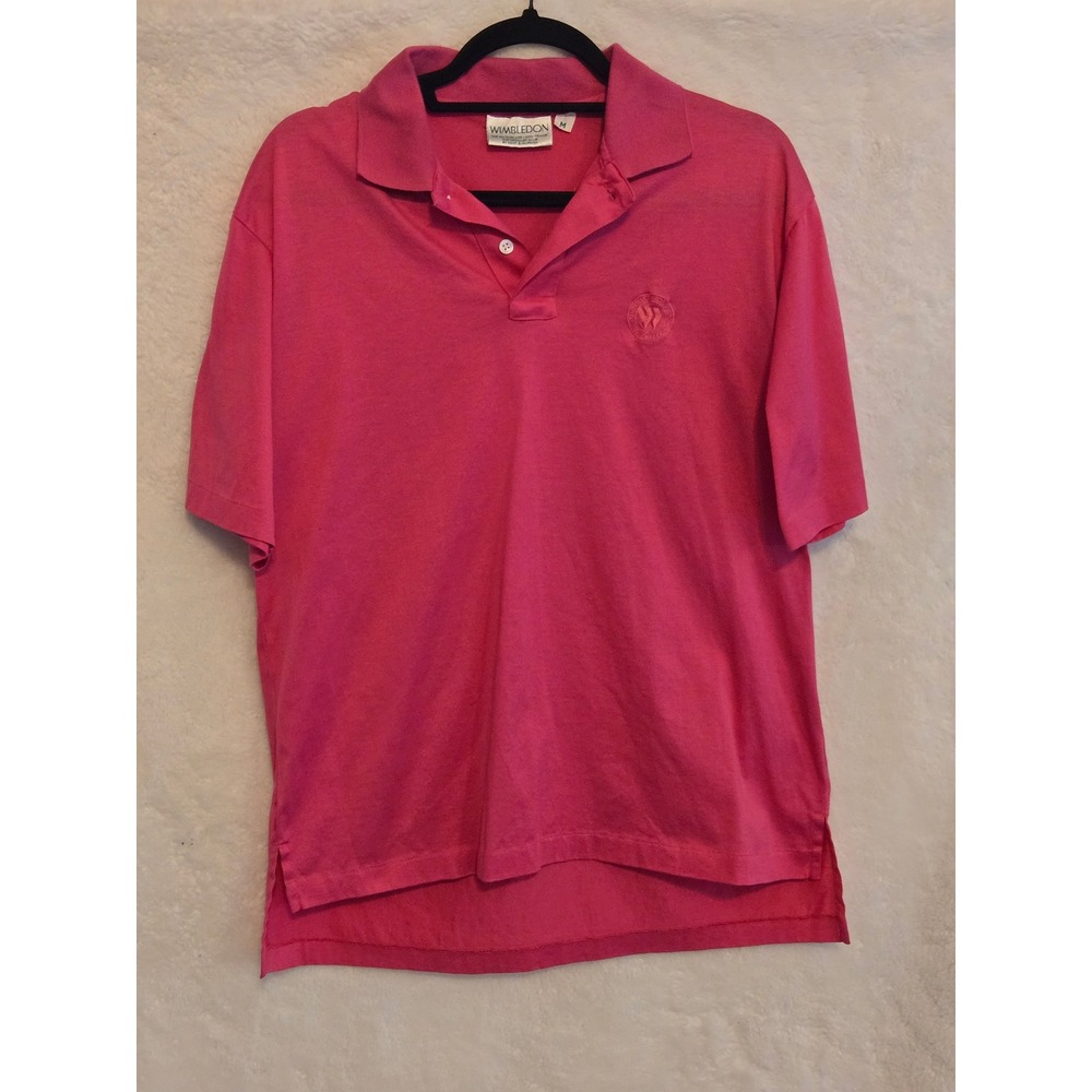 Wimbledon Kent & Curwen Women's Medium‎ Pink Cotton Polo Shirt Embroidered Logo
